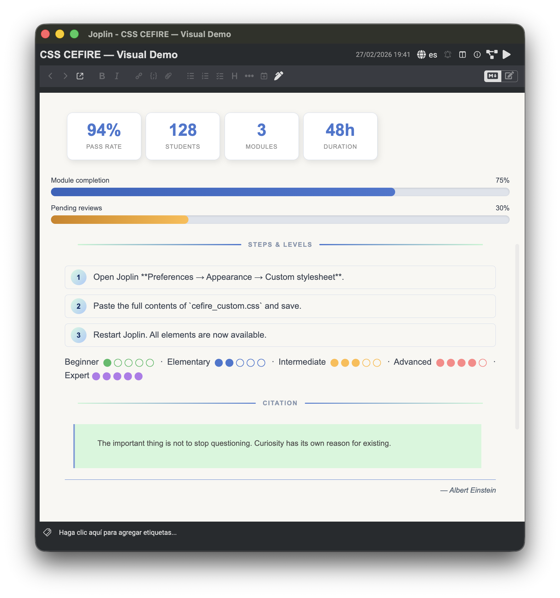 v2 del CSS para Joplin con imagen corporativa del CEFIRE