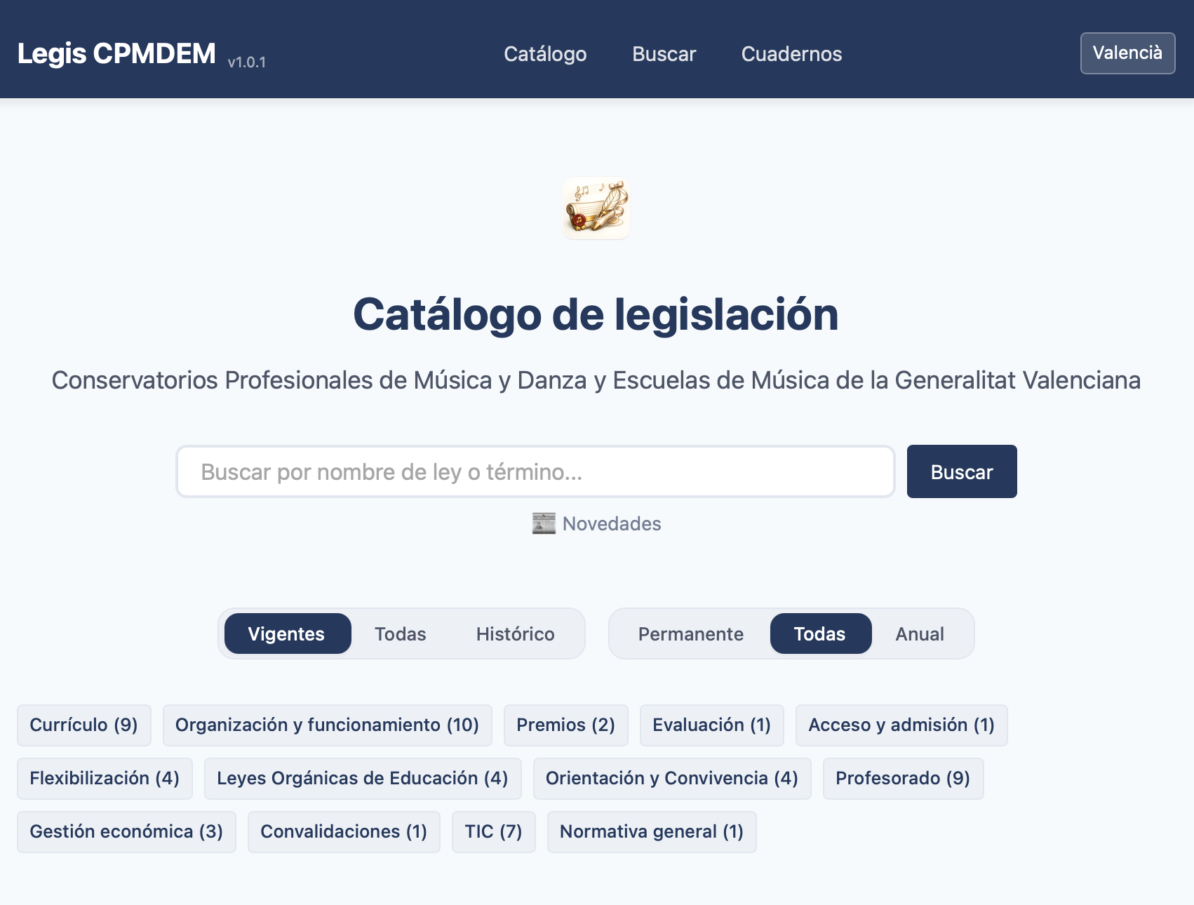 Archivo Legislativo vivo de Normativa de Conservatorios